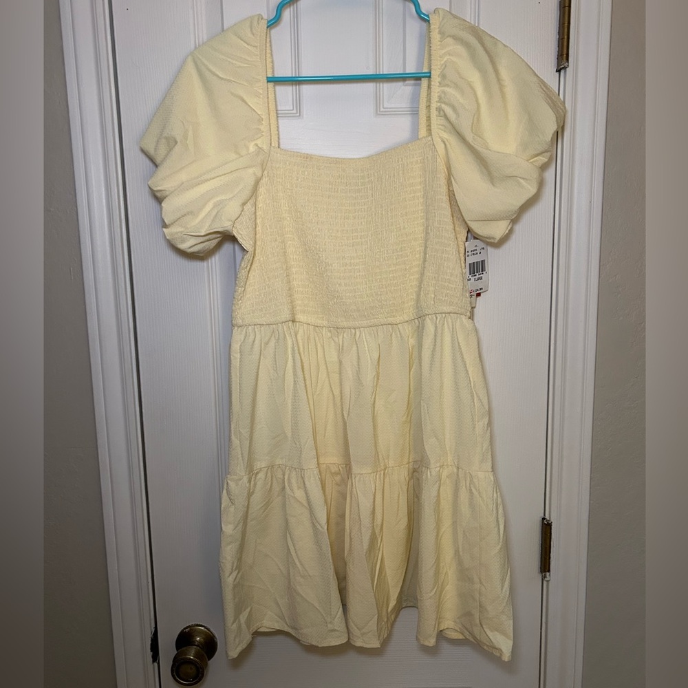Yellow Puff Sleeve Dress